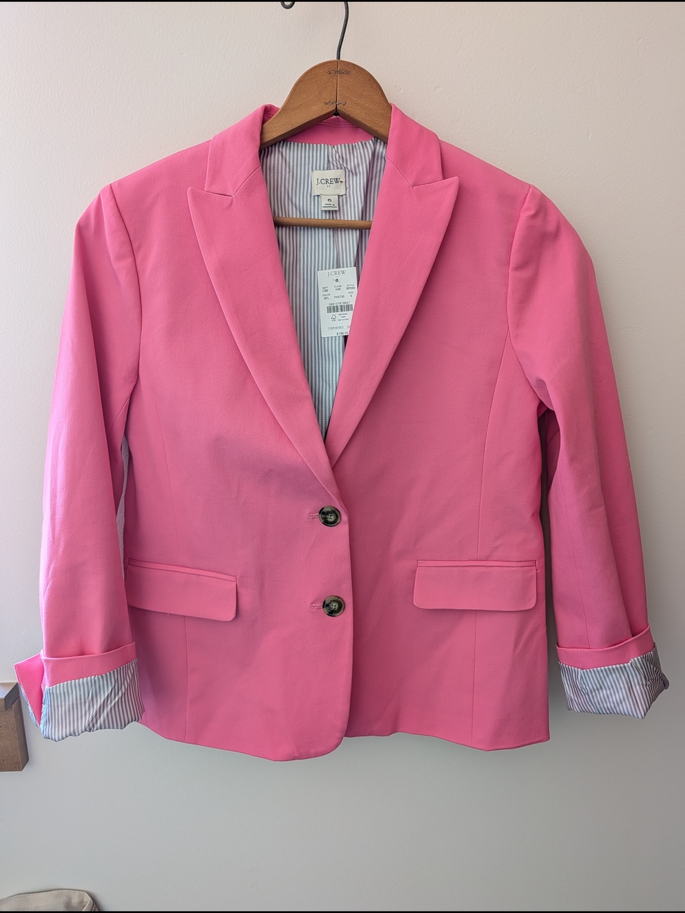 J. Crew Pink Notch-Lapel Blazer
